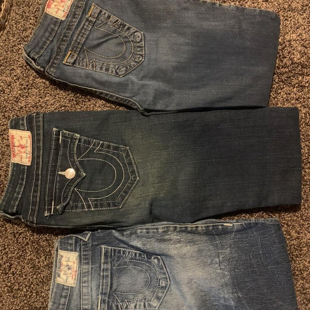 3 pairs True Religion Jeans